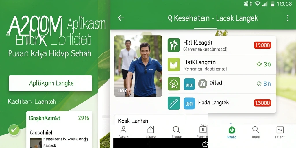 Tampilan antarmuka utama A200M yang menunjukkan pelacakan langkah.
