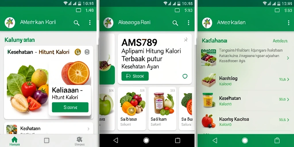 Tampilan antarmuka AMS789 yang memudahkan penghitungan kalori.