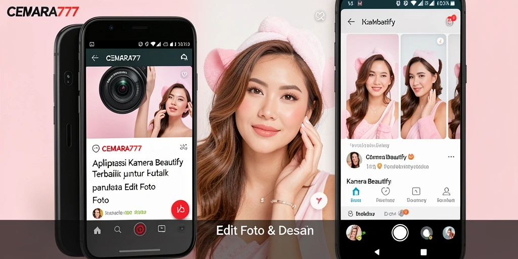 Tangkapan layar antarmuka aplikasi CEMARA777 yang menampilkan fitur Kamera Beautify.
