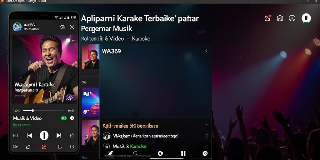 Antarmuka pengguna WA369 yang menarik dengan fitur Karaoke yang lengkap.