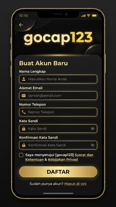 Cara Registrasi Akun gocap123 Untuk Pengguna Android